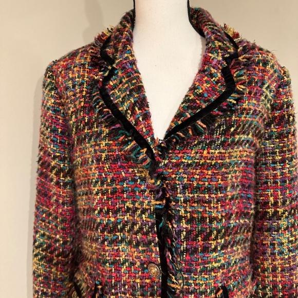 *SAG HARBOR* Multicolor Blazer Suit Jacket Size 12 - Picture 2 of 7